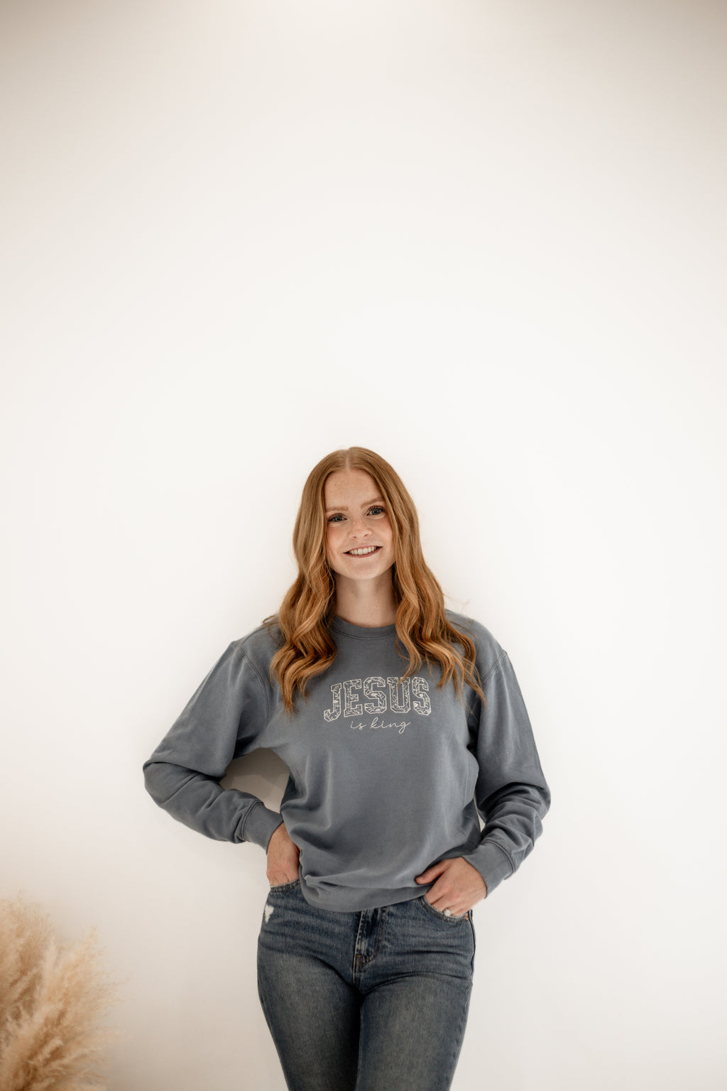 Jesus Is King | Embroidered Crewneck Sweater