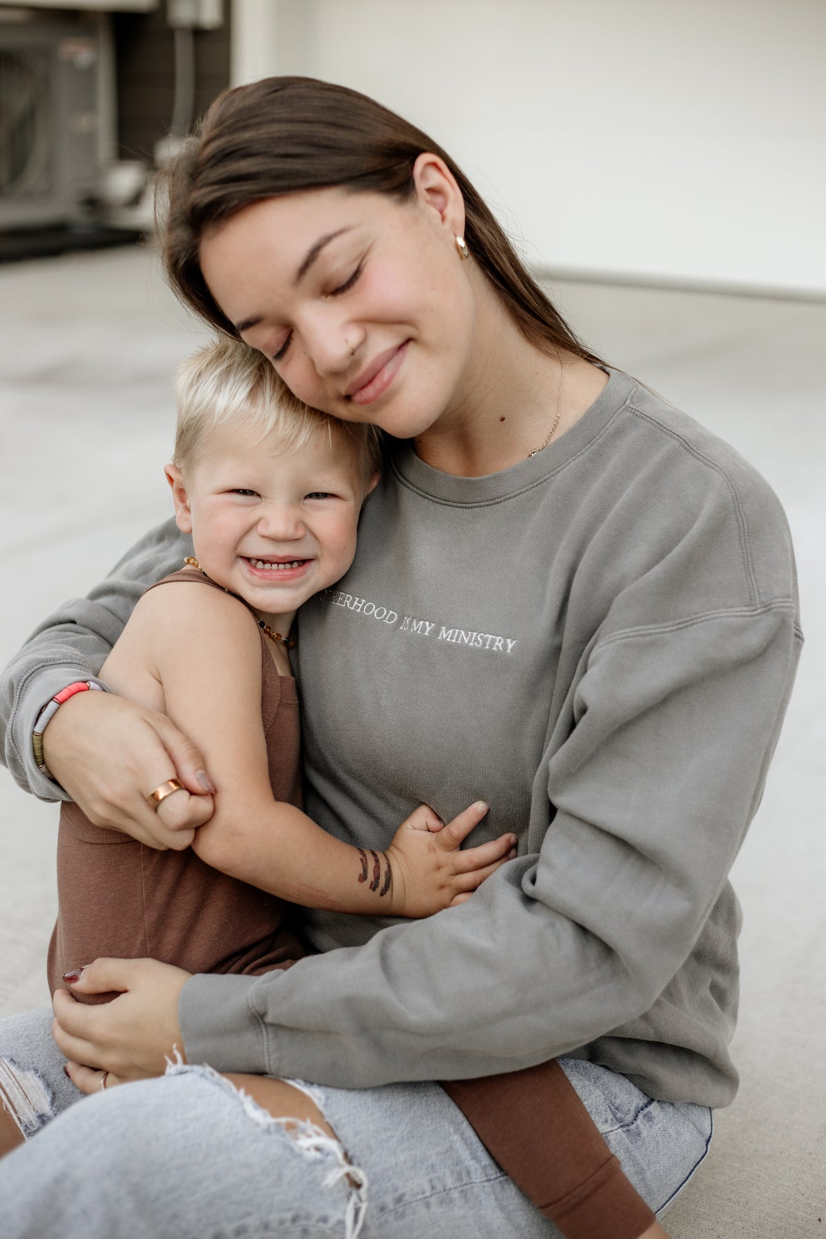 Motherhood Is My Ministry Sweatshirt | Embroidered Crewneck Sweater | Pre-order